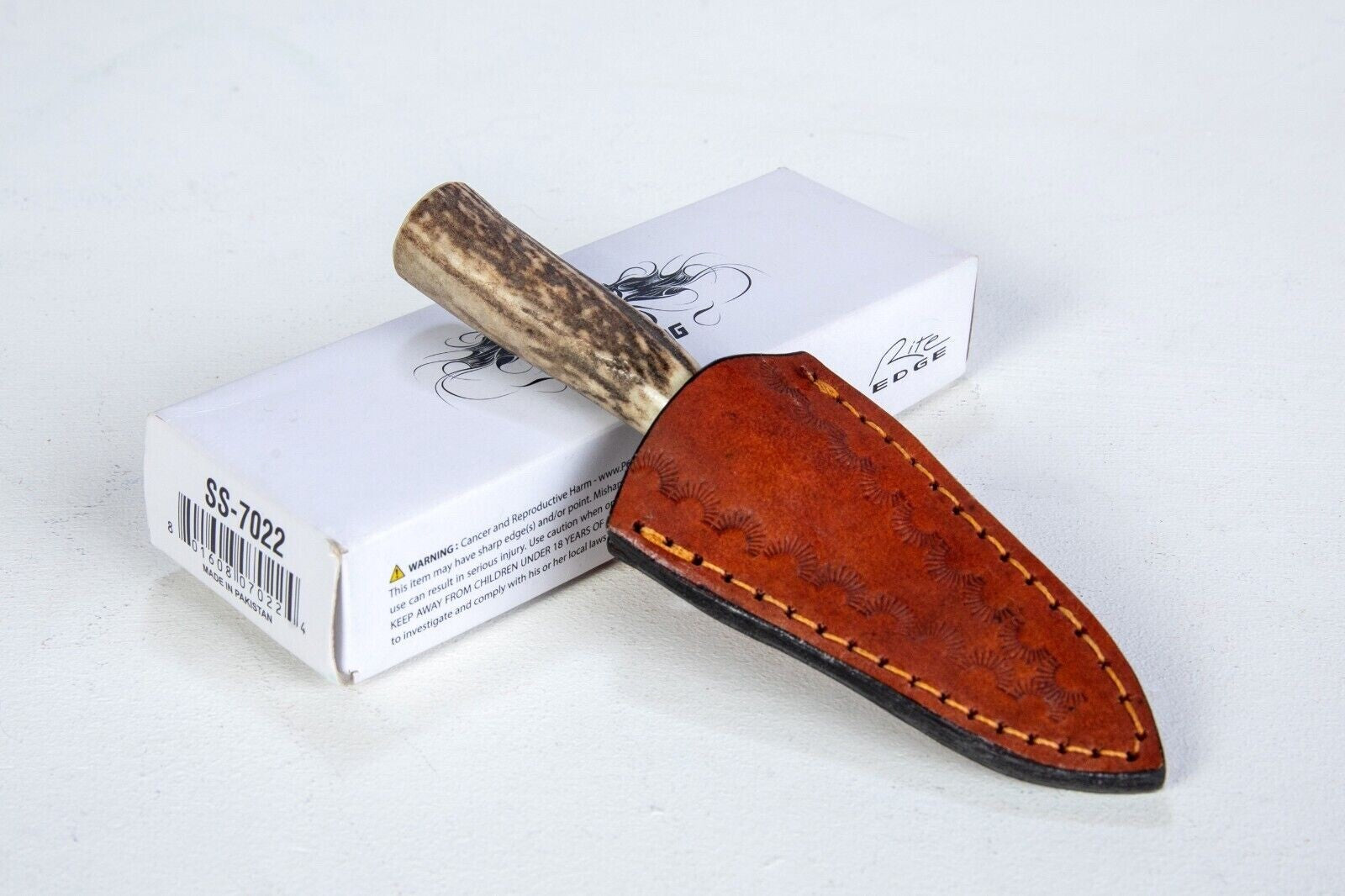 5.25" SMALL DAGGER SPEAR POINT DOUBLE EDGE LEATHER SHEATH