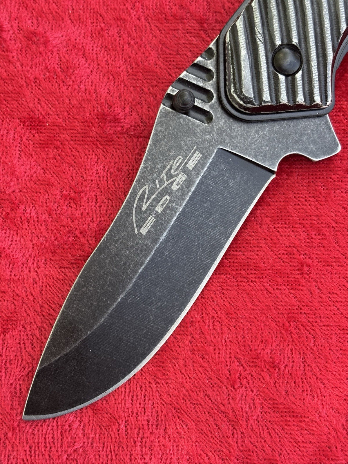 Full Size Pocket Knife Heavy Duty Black Spring Assist All Metal Extreme Grip Edc