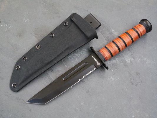 13” Tanto Combat Knife Military Marines Kydex Sheath Horizontal Carry Black Kbar