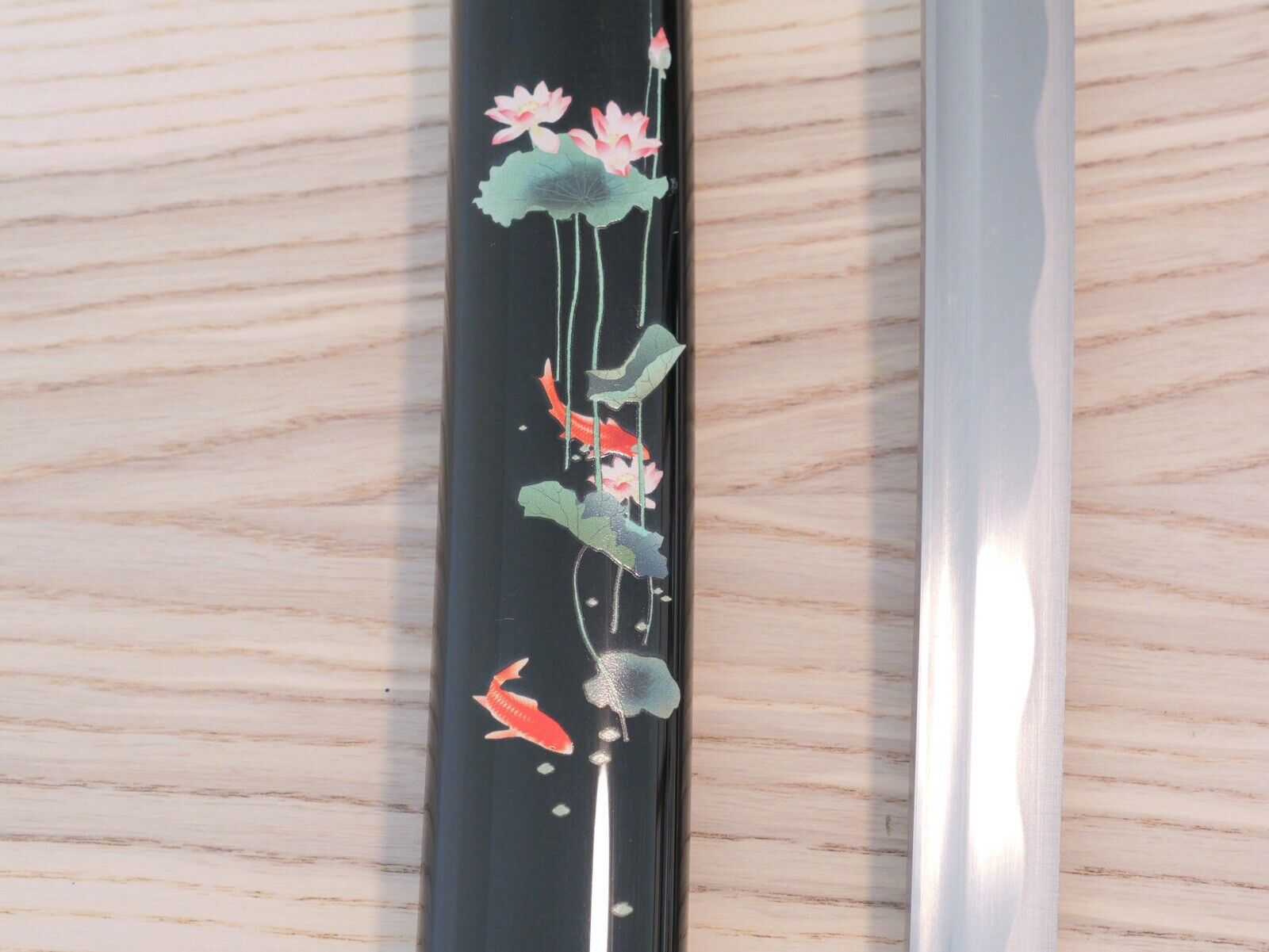 41” Samurai Sword Katana Koi Lake Serene Hand Painted Scabbard Battle Ready