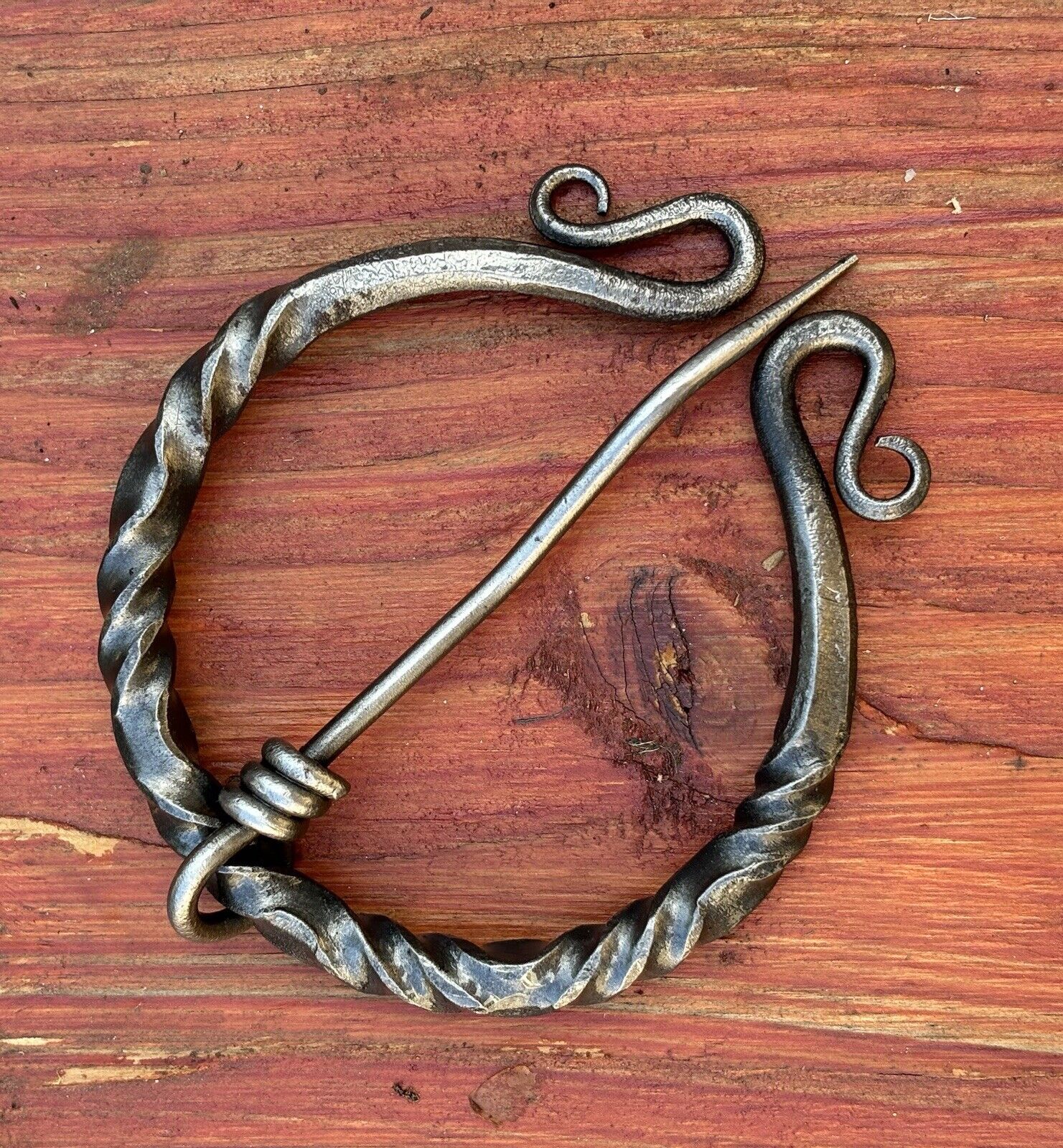 Medieval Cloak Pin Brooch Iron Hand Forged 3inches Heavy Duty Blacksmith Ornate