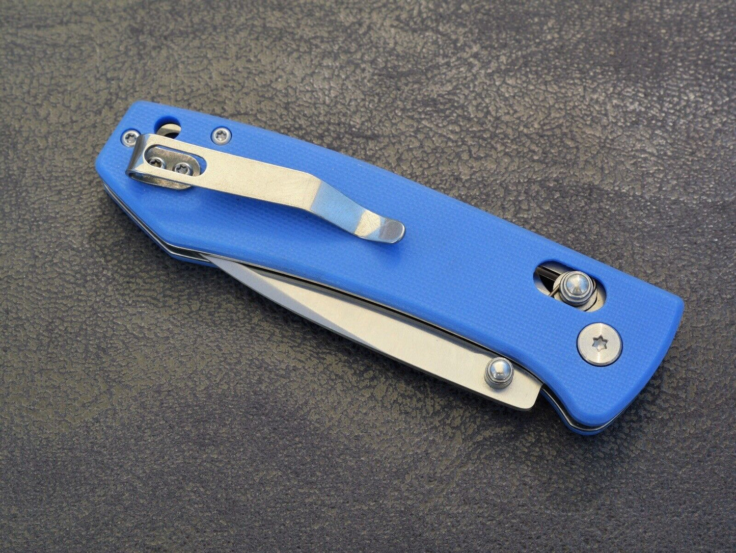 Full Size Folding Pocket Knife Blue Axis Lock Edc Knife Deep Carry Clip 8CR13