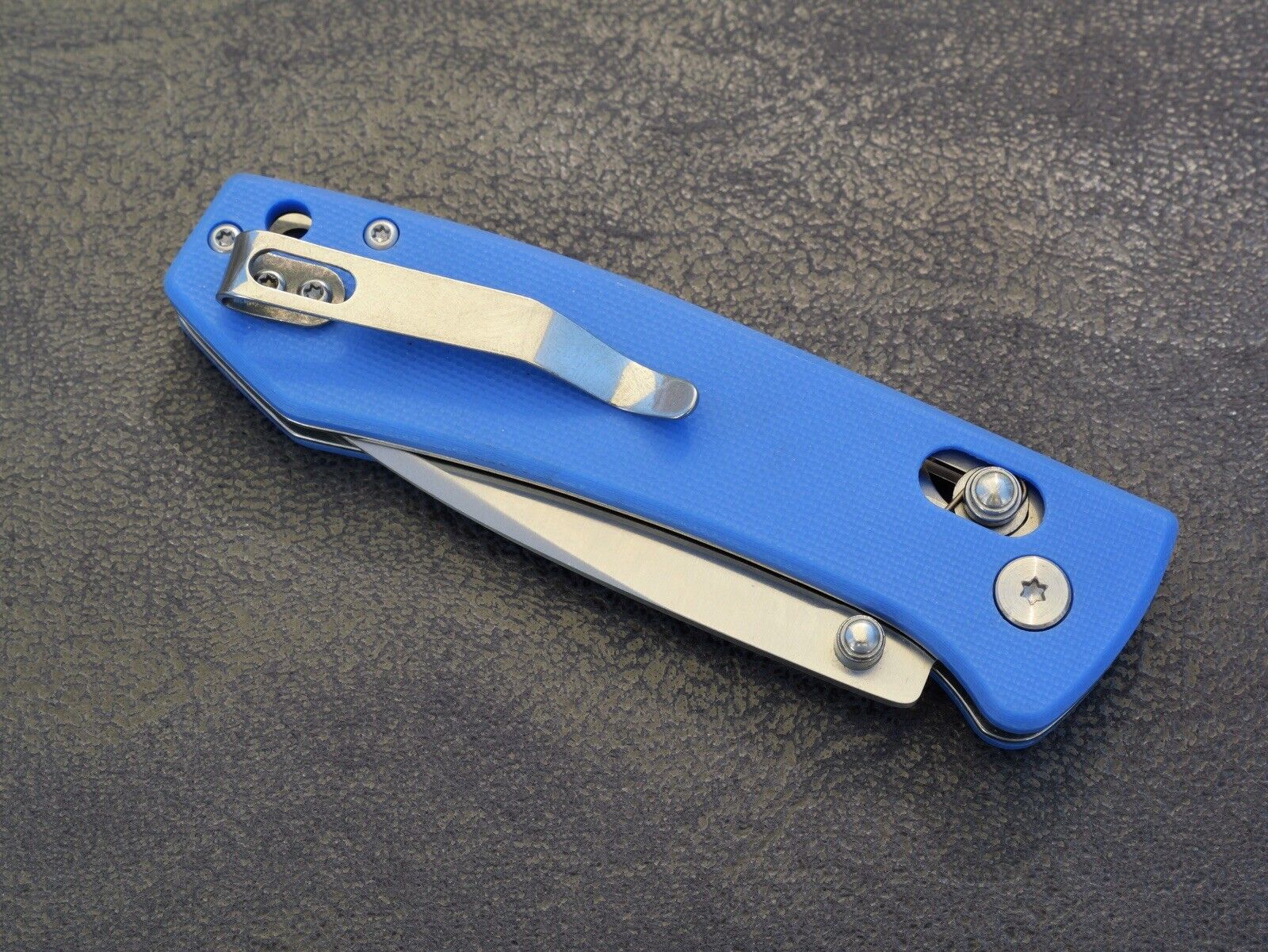 Full Size Folding Pocket Knife Blue Axis Lock Edc Knife Deep Carry Clip 8CR13