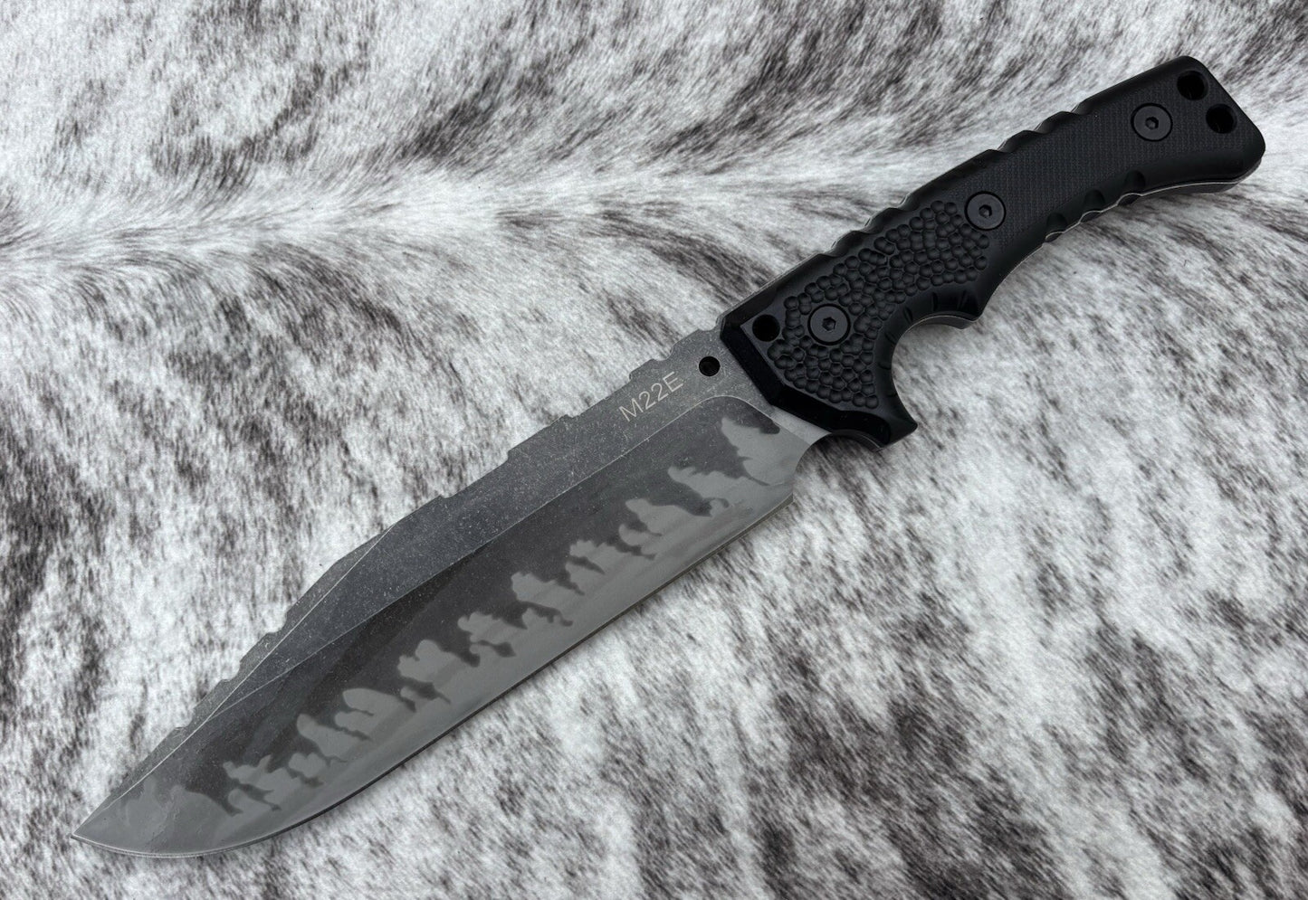 M22 Fixed Blade Knife 36cm Full Tang Shoulder Sling Deluxe Sheath Kydex Leather 