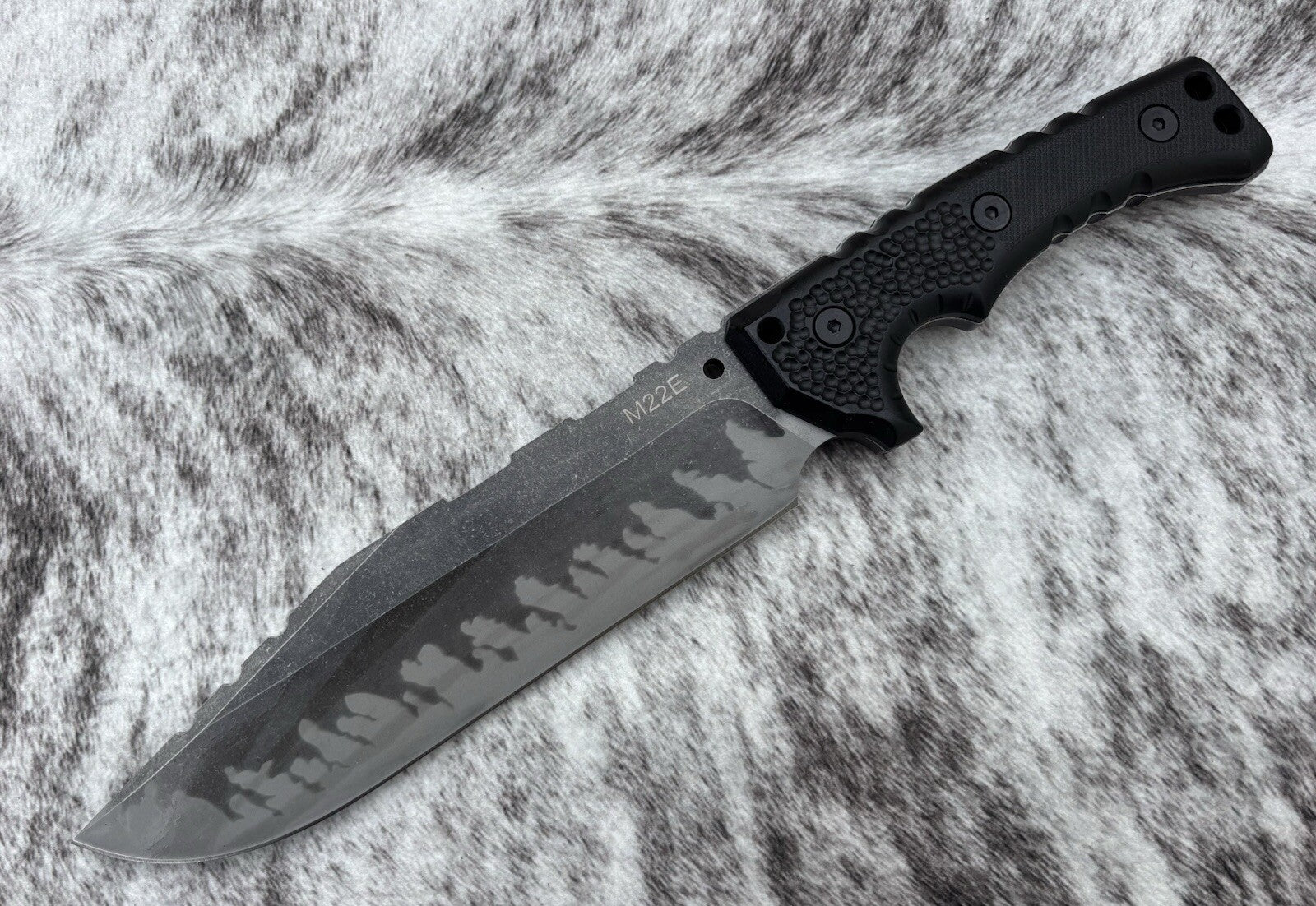 M22 Fixed Blade Knife 36cm Full Tang Shoulder Sling Deluxe Sheath Kydex Leather 