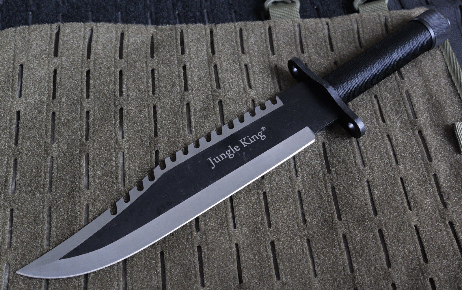 15” Survival Knife Fixed Blade Survival Kit Rambo Black  10” Blade Serrated Back