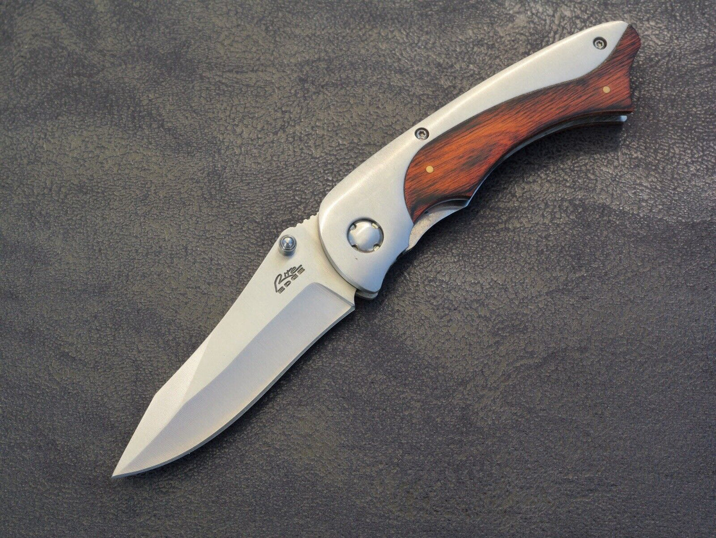 All Metal Pocket Knife High Quality Boy Scouts Manual Opening Wood Metal Handle 