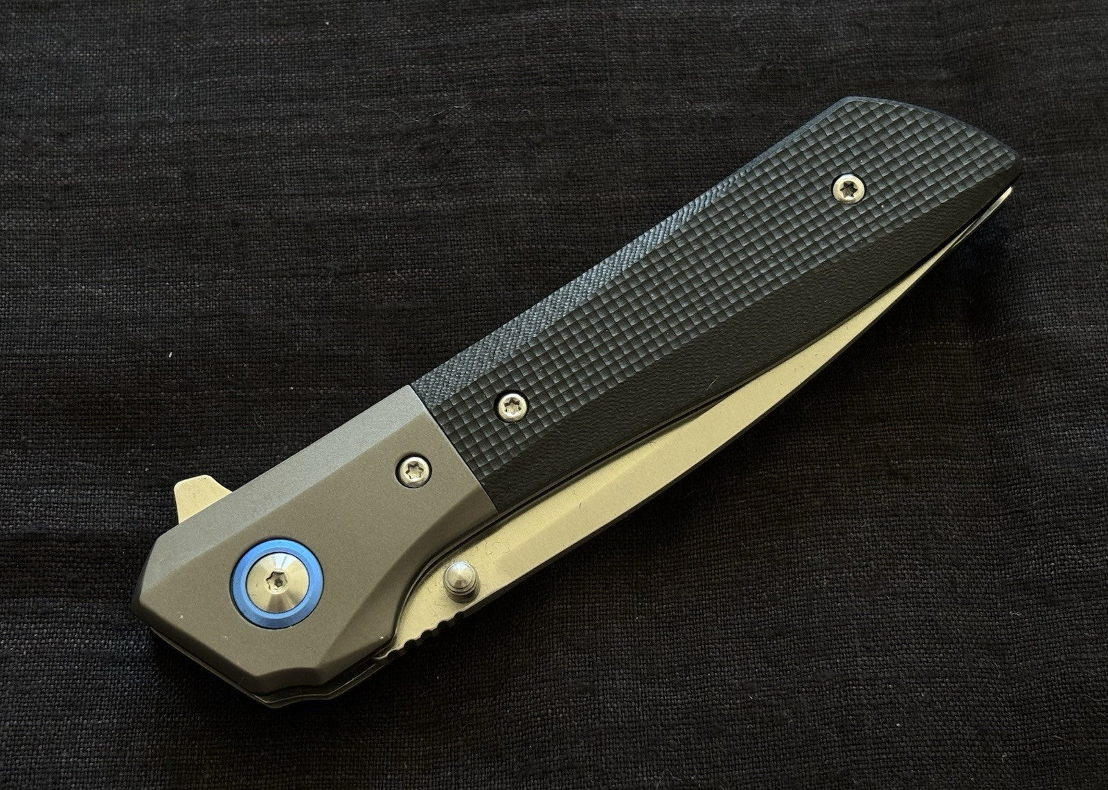 8cr13mov Ball Bearing Pocket Knife High Quality Sharp Titanium Micarta Handle