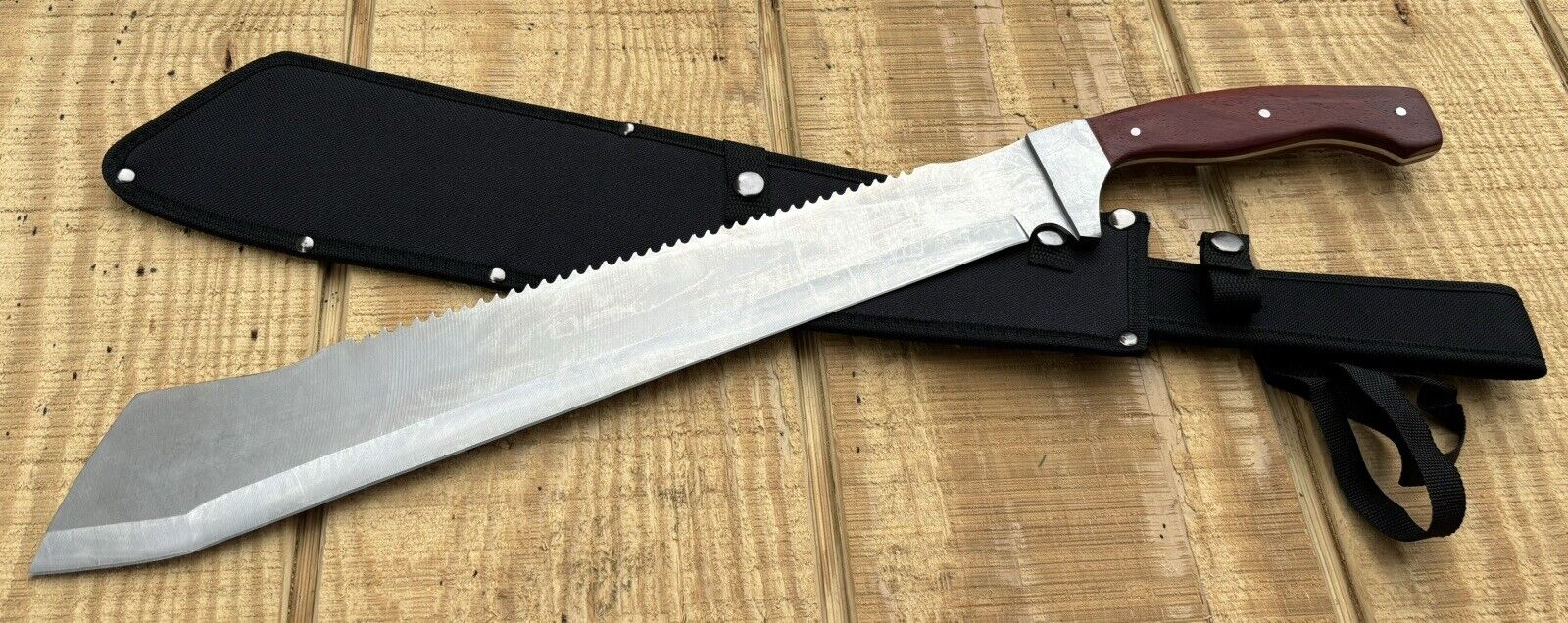 Heavy Duty Machete Sawback XL 25” Full Tang 8mm Thick Heavy Gauge Indestructible