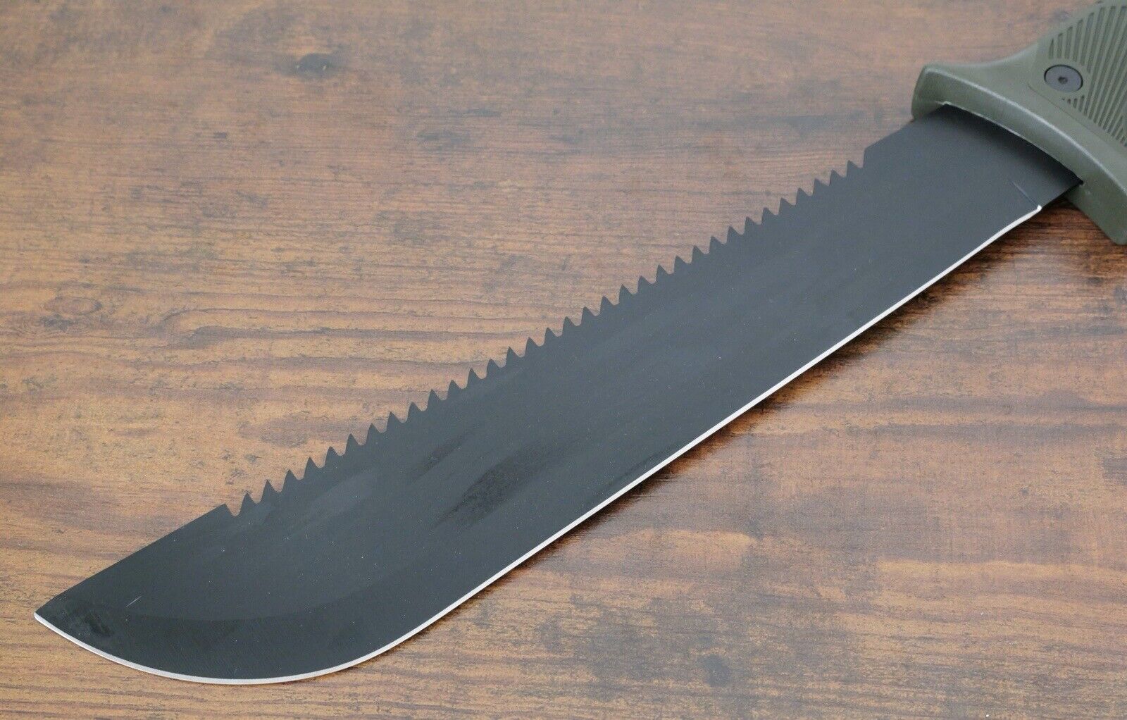 16” Mini Machete Black Saw back Full Tang Heavy Duty Tactical 5mm Thick Sharp