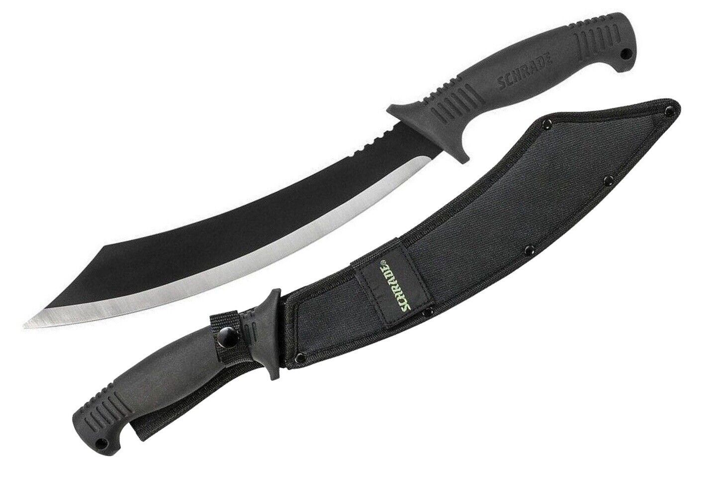 18” Schrade Machete Full Tang Rubber Handle Heavy Duty Black Nylon Sheath Sharp