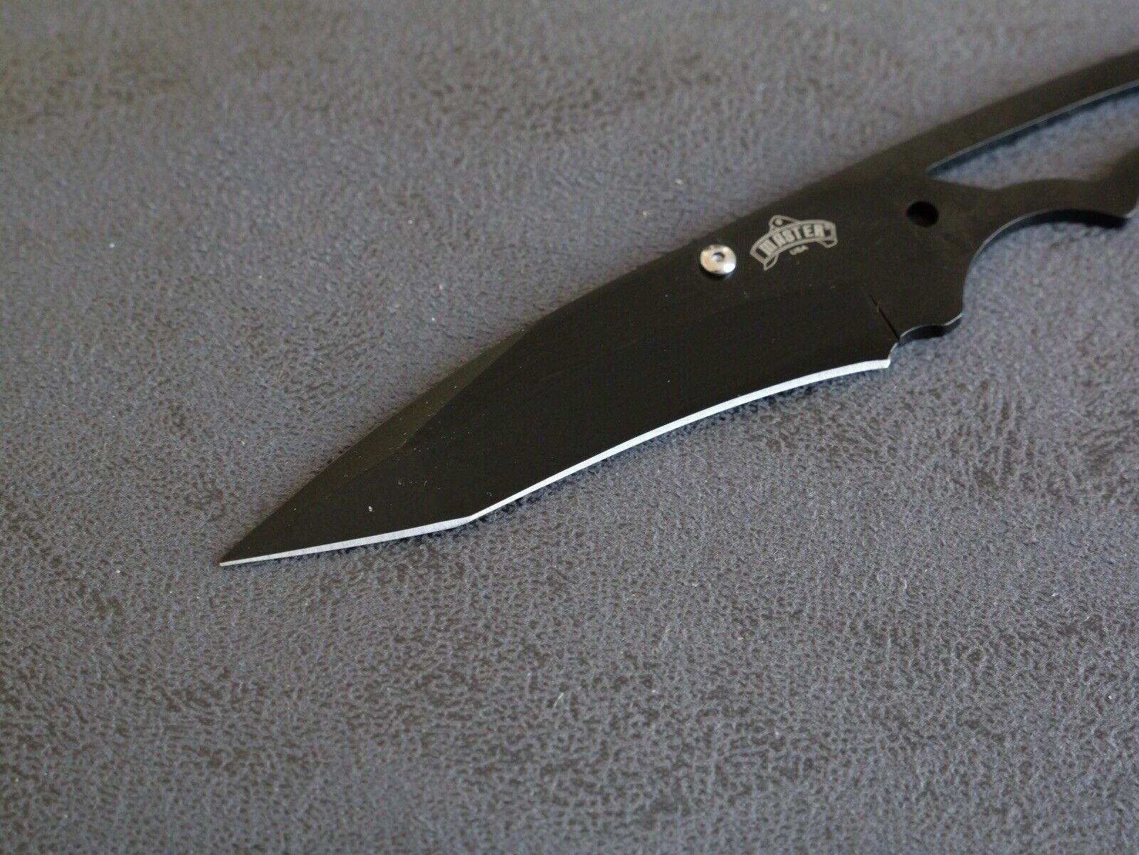 7” Neck Knife Black Conceal Carry Tactical Stealth Swat Skeleton 440 Steel Sharp