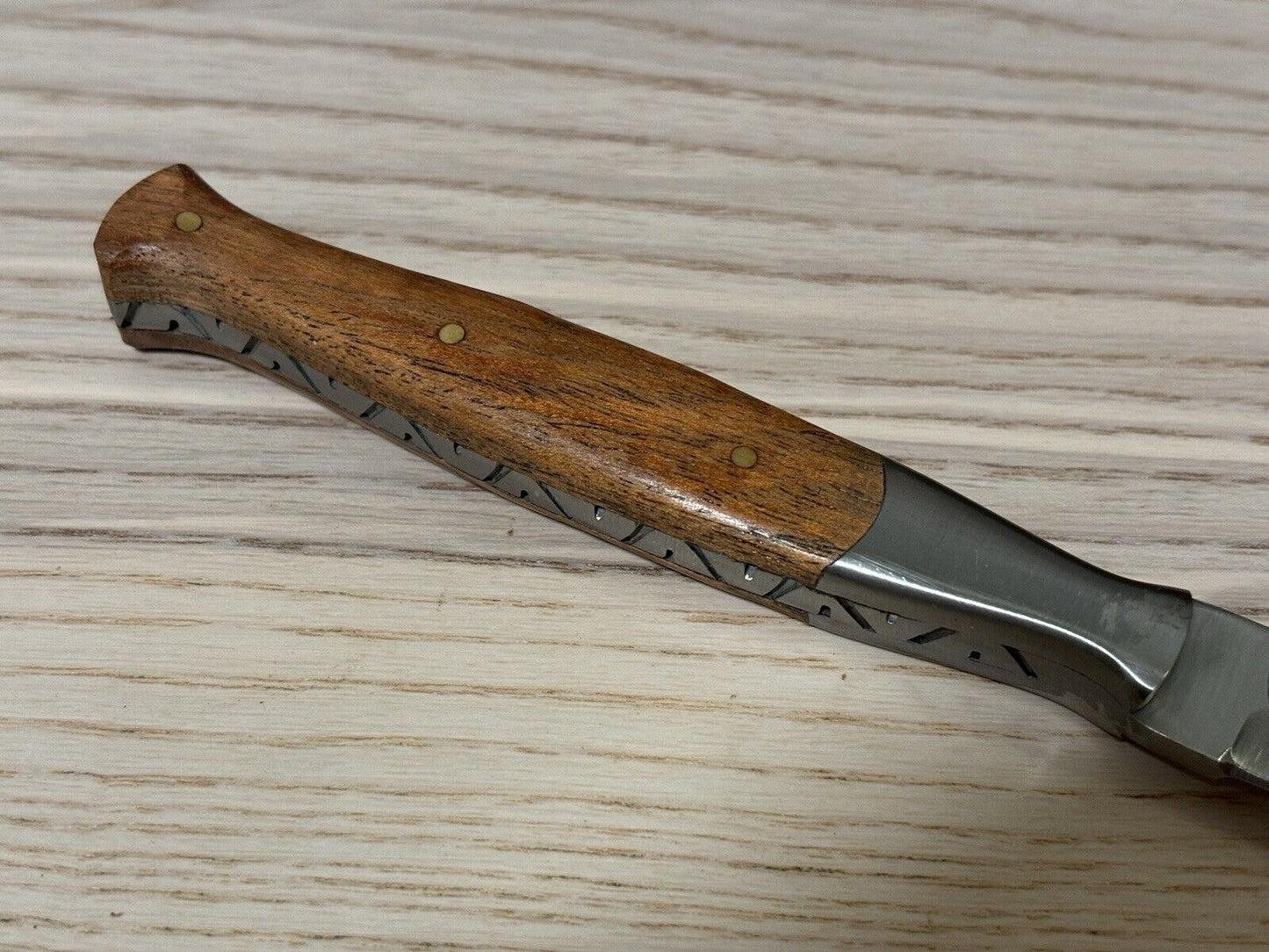 9” Slim Fixed Blade Knife Double Edge Spear Tip Custom Leather Sheath Full Tang 