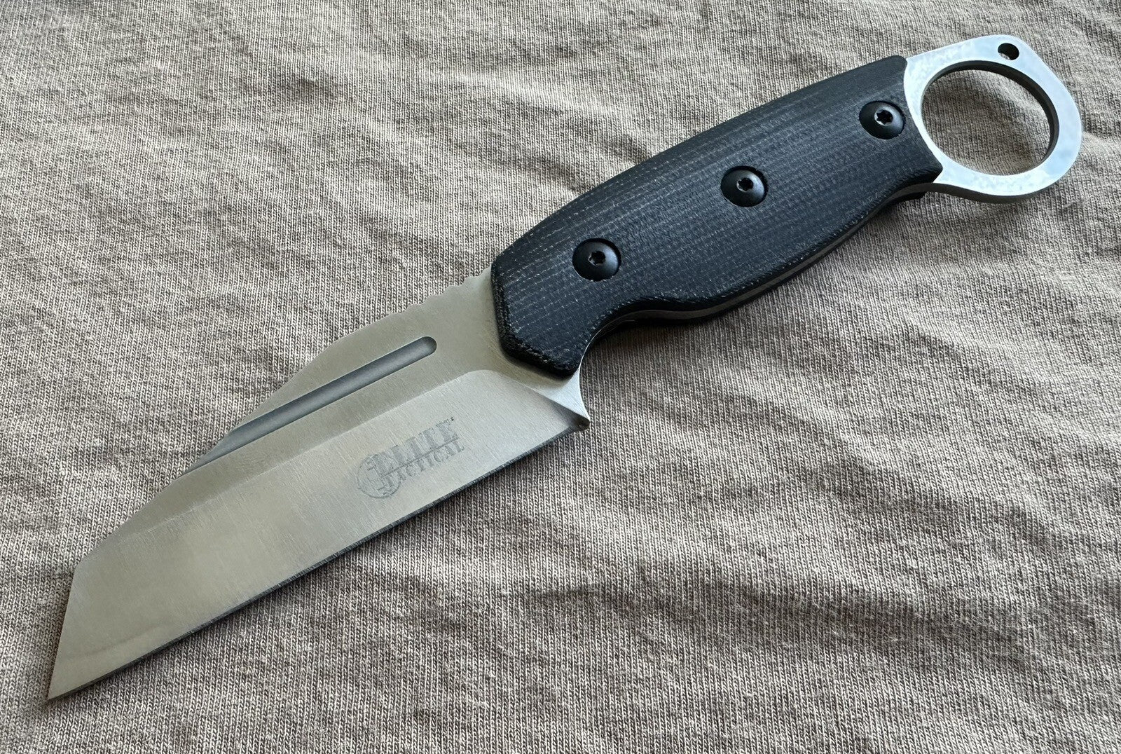 Fixed Blade Knife D2 Steel Horizontal Carry Sheath Warncliffe Blade discount