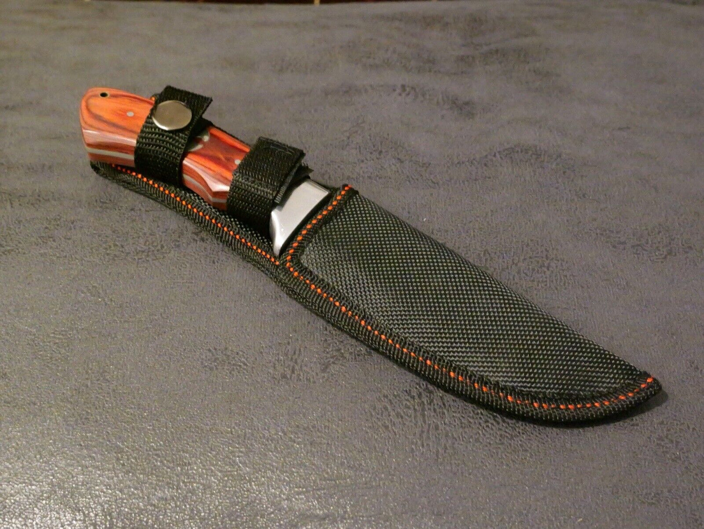 9” Mini Kukri Fixed Blade Knife Wood Handle Nylon Sheath 440 Stainless Steel Edc