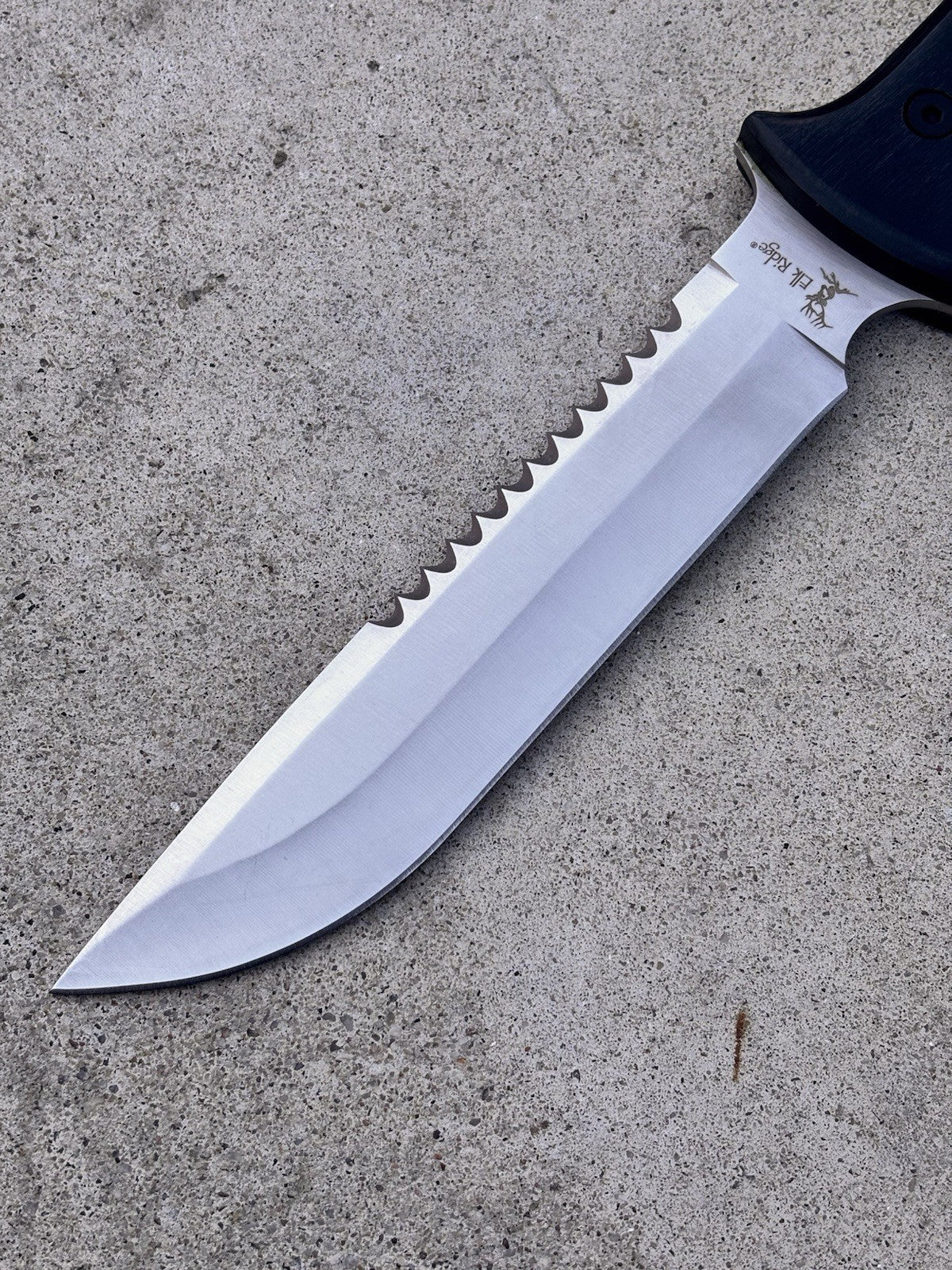 Elk Ridge Knife 12.5” Full Tang Wood Handle Combination Blade Nylon Sheath
