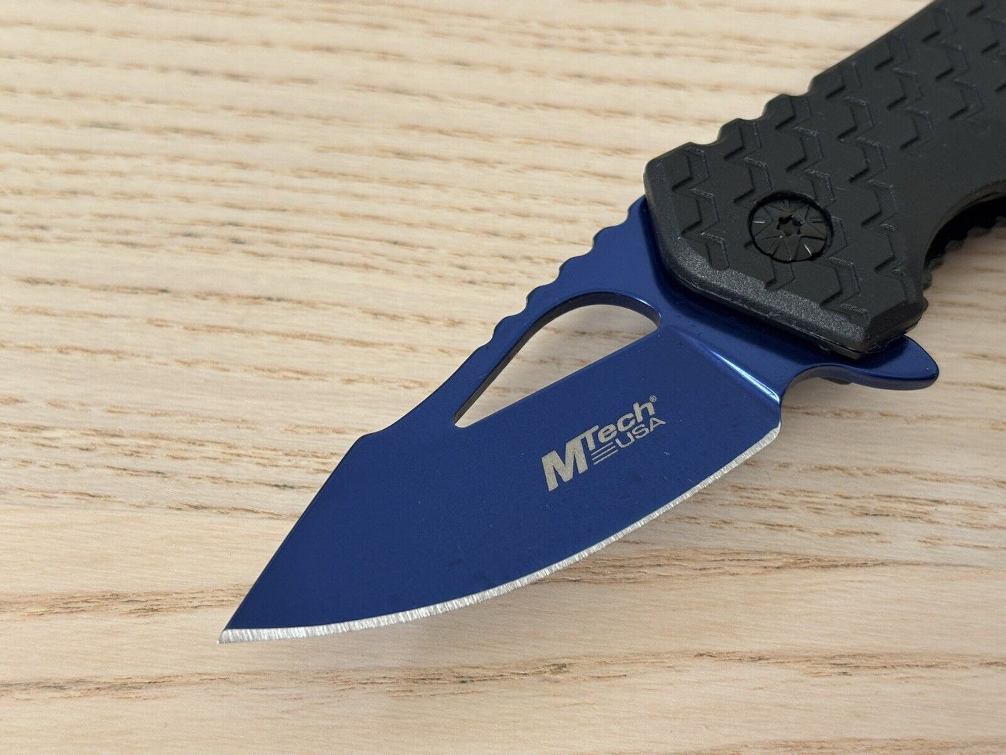 Mini Blue Pocket Knife Compact Edc Spring Assisted 2” Blade Bottle Opener Black
