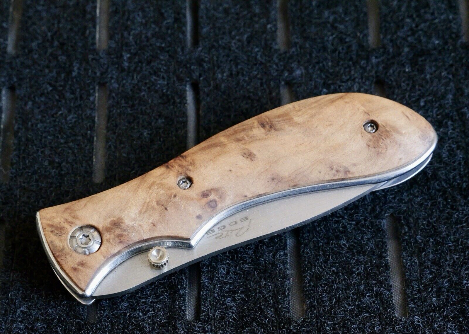 Manual Folding Pocket Knife Burlwood Stainless Steel Belt Clip Sharp Quality Edc