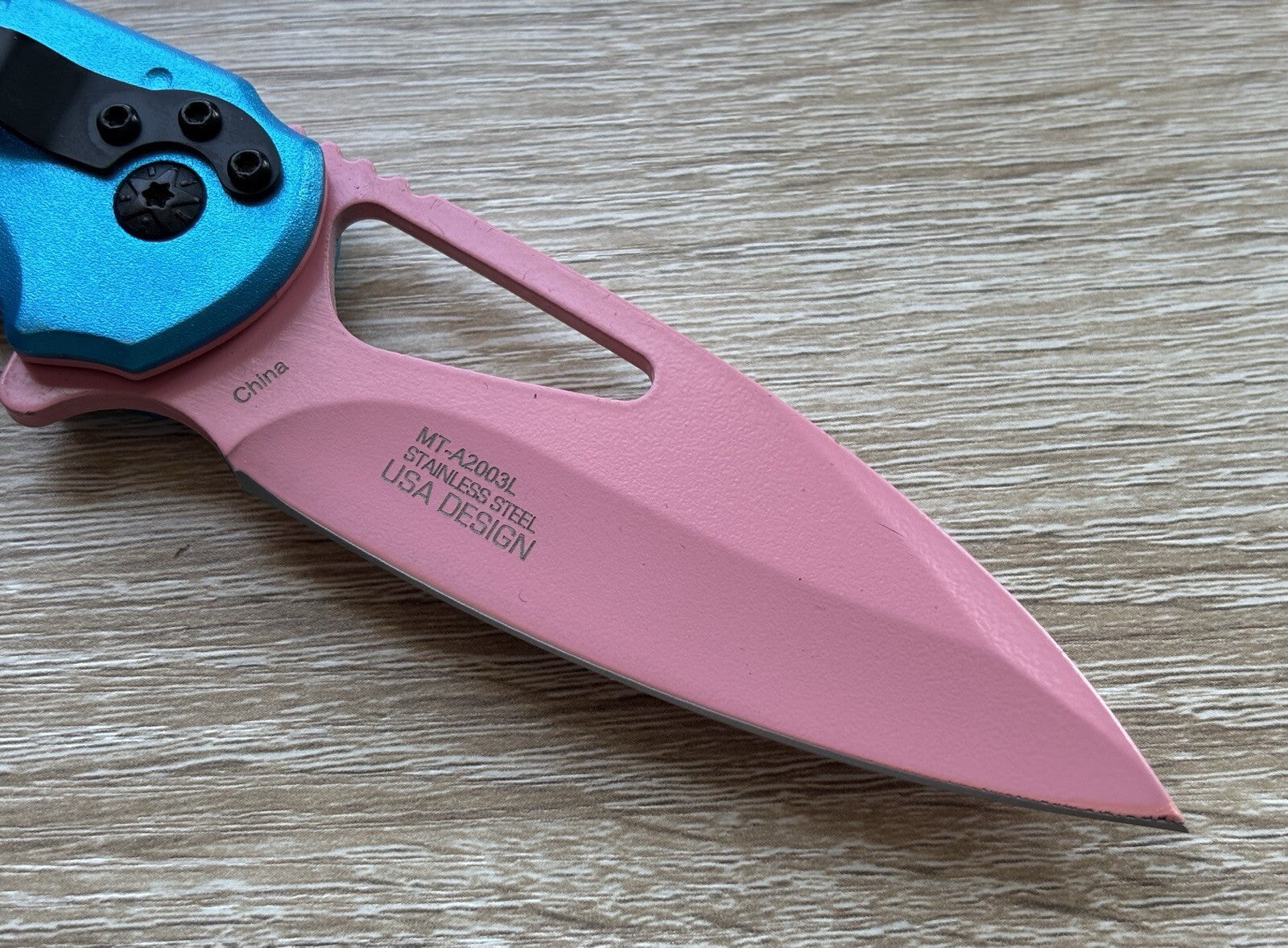 ✨PINK✨ Pocket Knife Spring Assist Ladies 💅 Pretty Girly Blue 