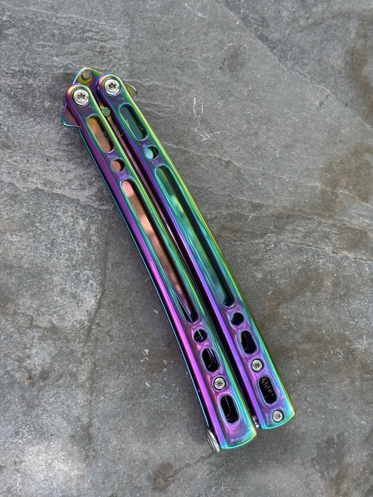 5.5" TRAINING BUTTERFLY Balisong Practice Titanium Flip Trick Toy Blunt