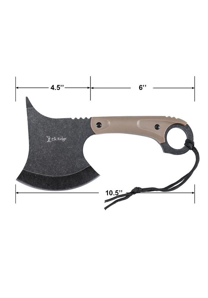 Tactical Combat Axe Elk Ridge Full Tang Nylon Fiber Scales Sharp Sheath Ultimate