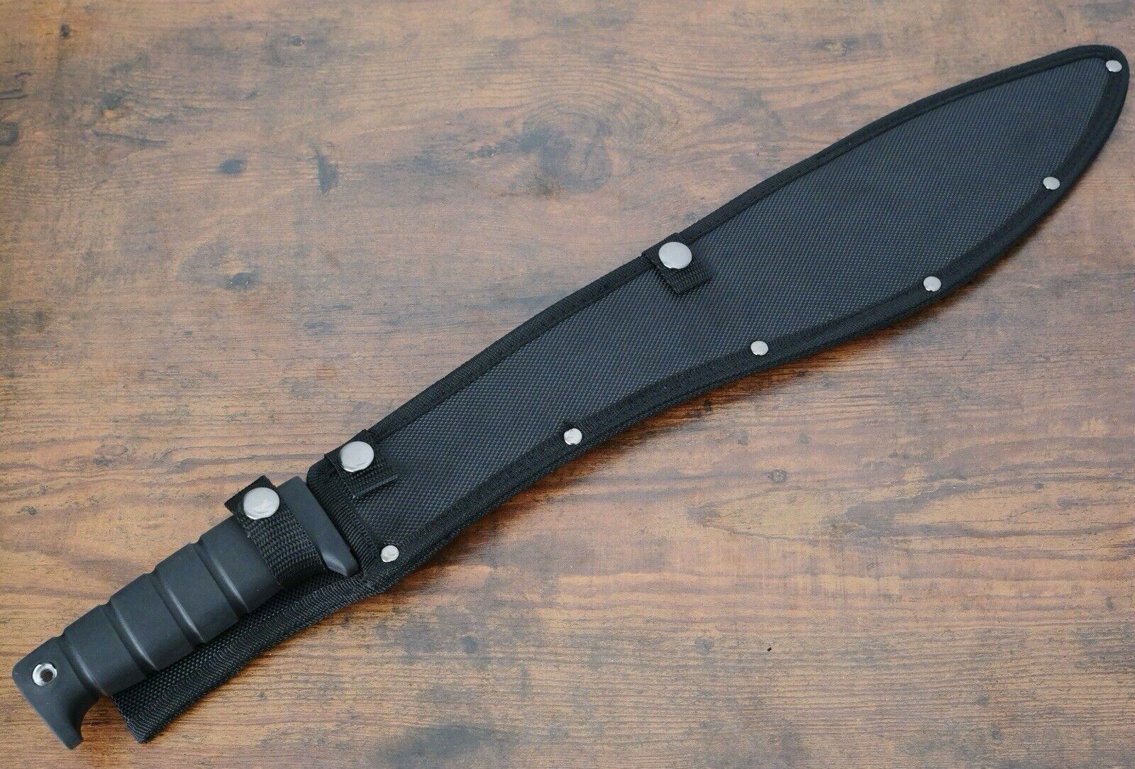 21” Machete Black Kukri Heavy Gauge 6mm Thick 1.8lbs Heavy Duty Black Belt Loop