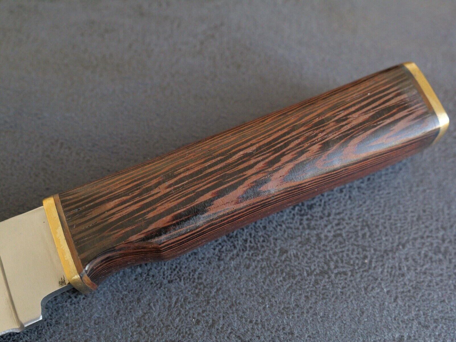 9” Fixed Blade Knife Full Tang Survival Knife Quarter Sawn Wood Handle Leather