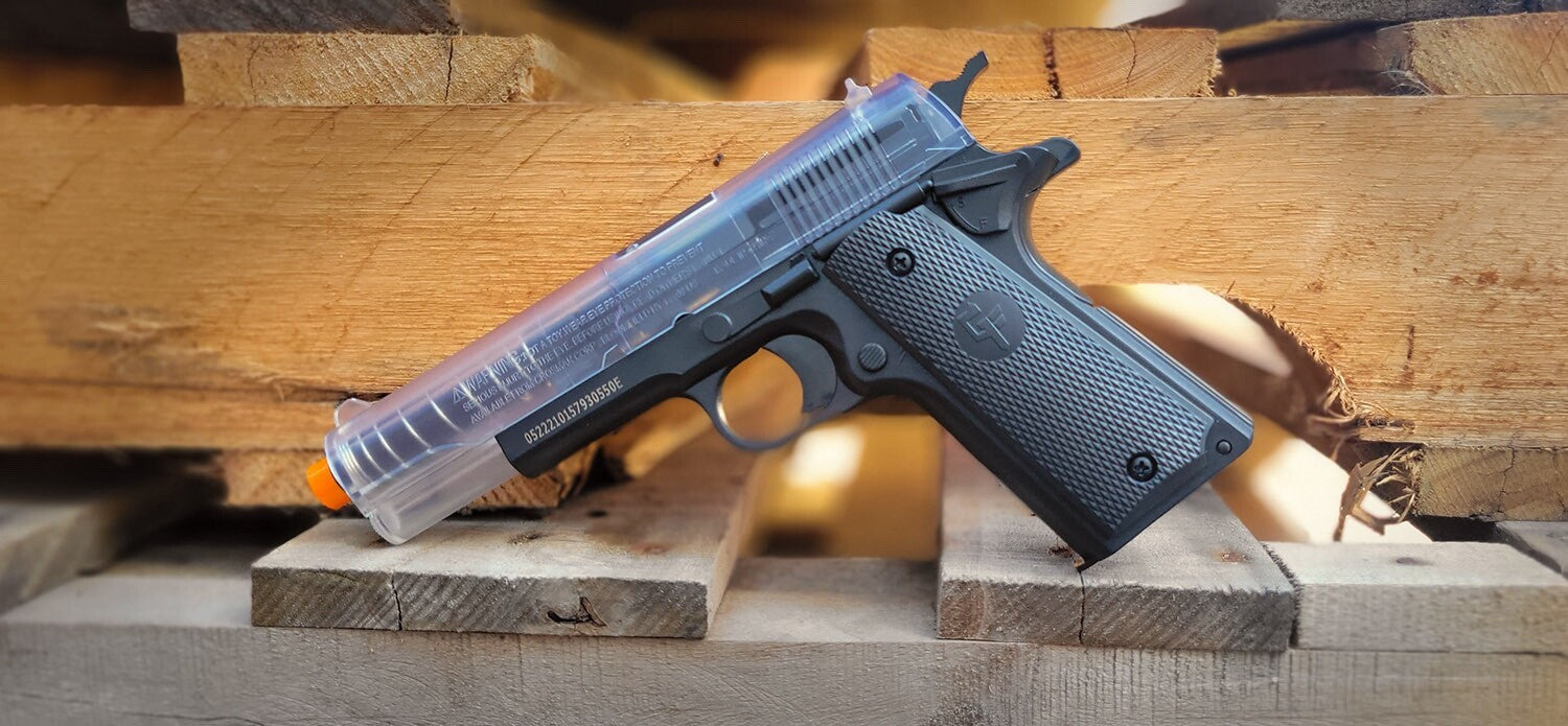 Stinger P311 Spring Powered Airsoft Pistol Game Face Super Power 325 FPs Clear