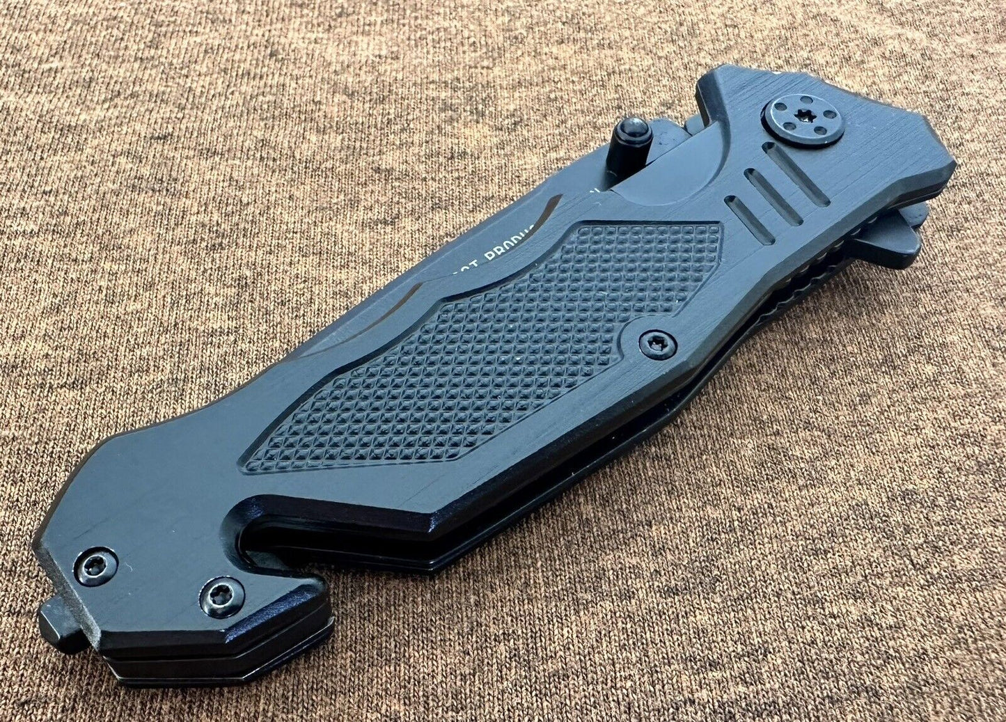 Rescue Tactical Pocket Knife Surgical Steel Glass Breaker Seat Belt Cutter 4.5”