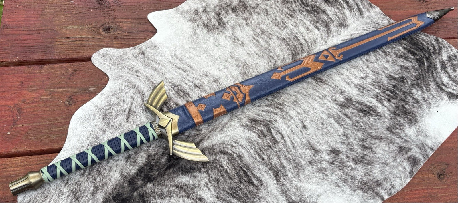 49" LARGE 1:1 Legend of Zelda Master Sword Skyward Replica Blade Blue Link Hyrul