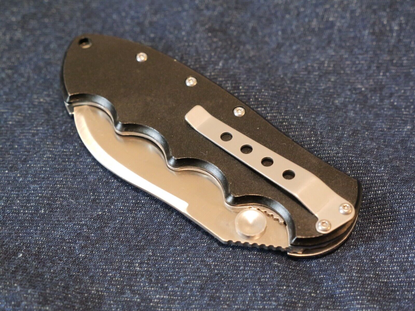 Black Hawk Bill Pocket Knife Manual Opening Liner Lock Sharp Hawkbill Hook Clip