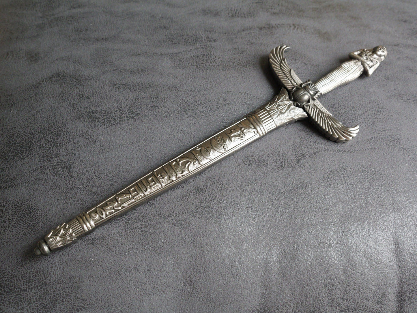 14” Kris Blade Dagger Double Edge Sharp Metal Scabbard Pharaoh Egyptian Mummy