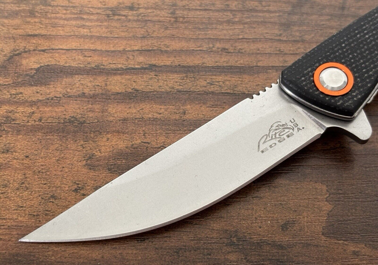 7” Pocket Knife High Quality D2 Steel Ball Bearing Micarta Handle Black Smooth 