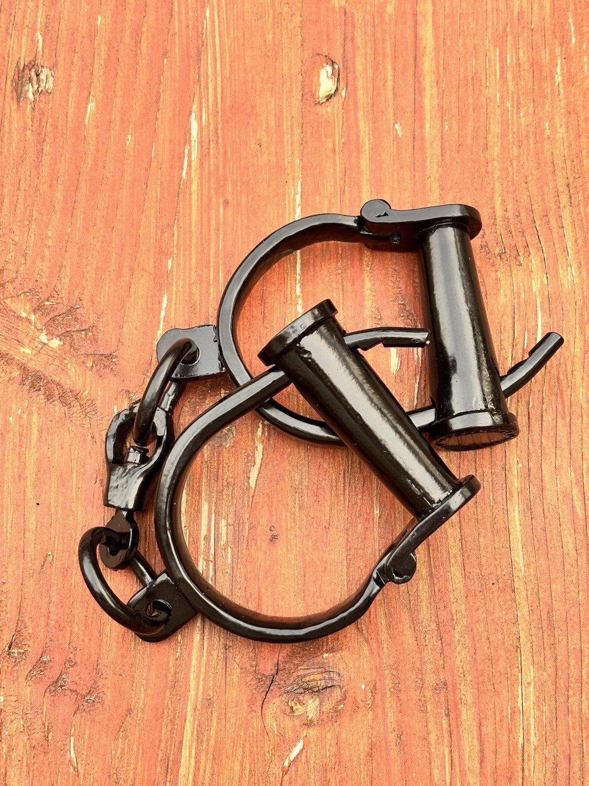 Hand Forged Iron Shackles Iron Key Included Black Medieval Thick Vintage Cuffs