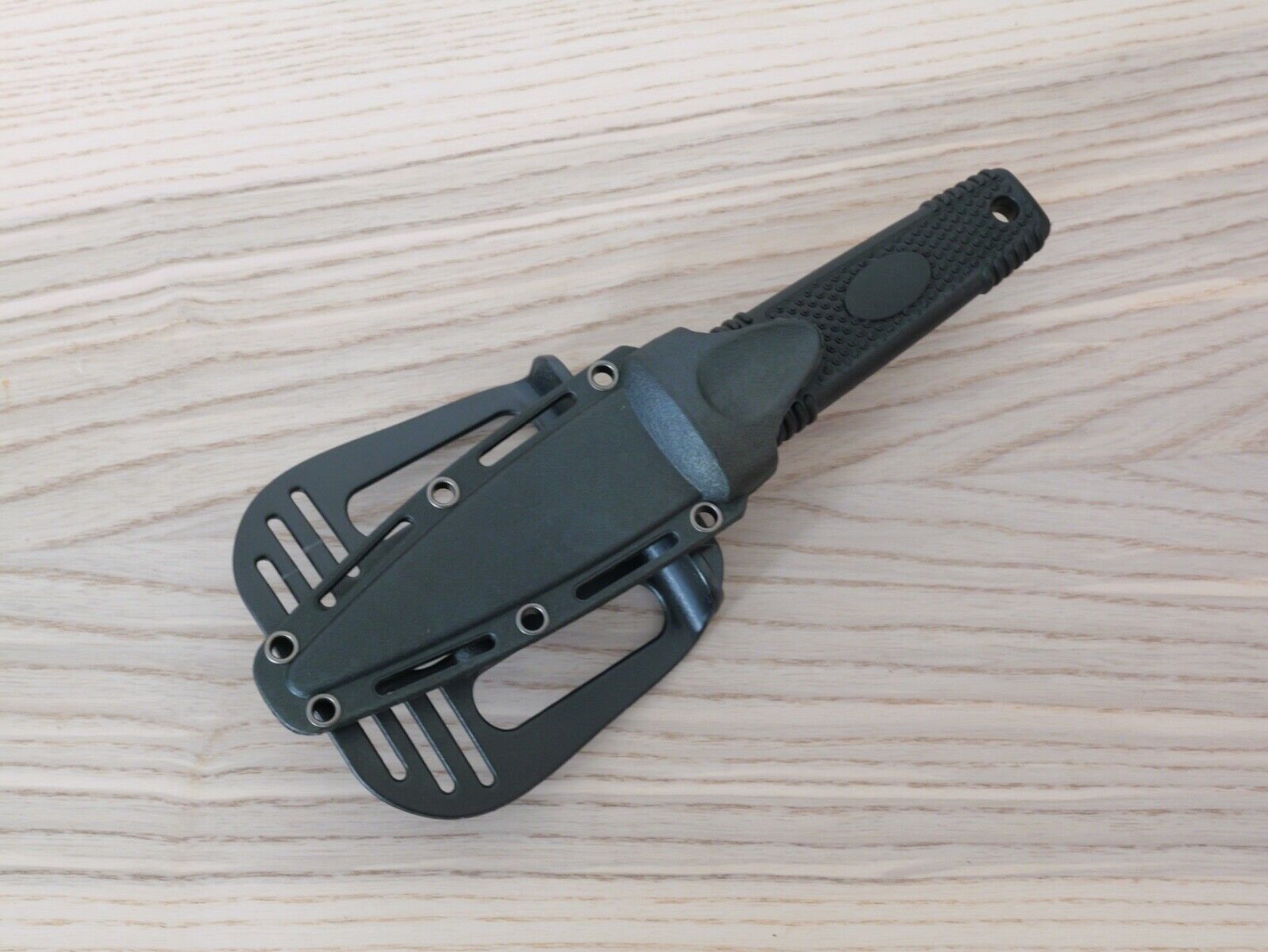 8" Combat Knife Stealth Black Spear Point Double Edge Tactical Holster Stealth