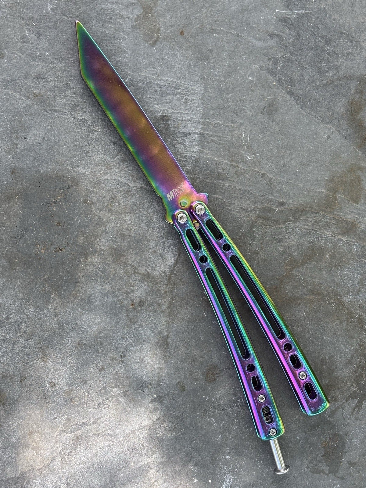 5.5" TRAINING BUTTERFLY Balisong Practice Titanium Flip Trick Toy Blunt