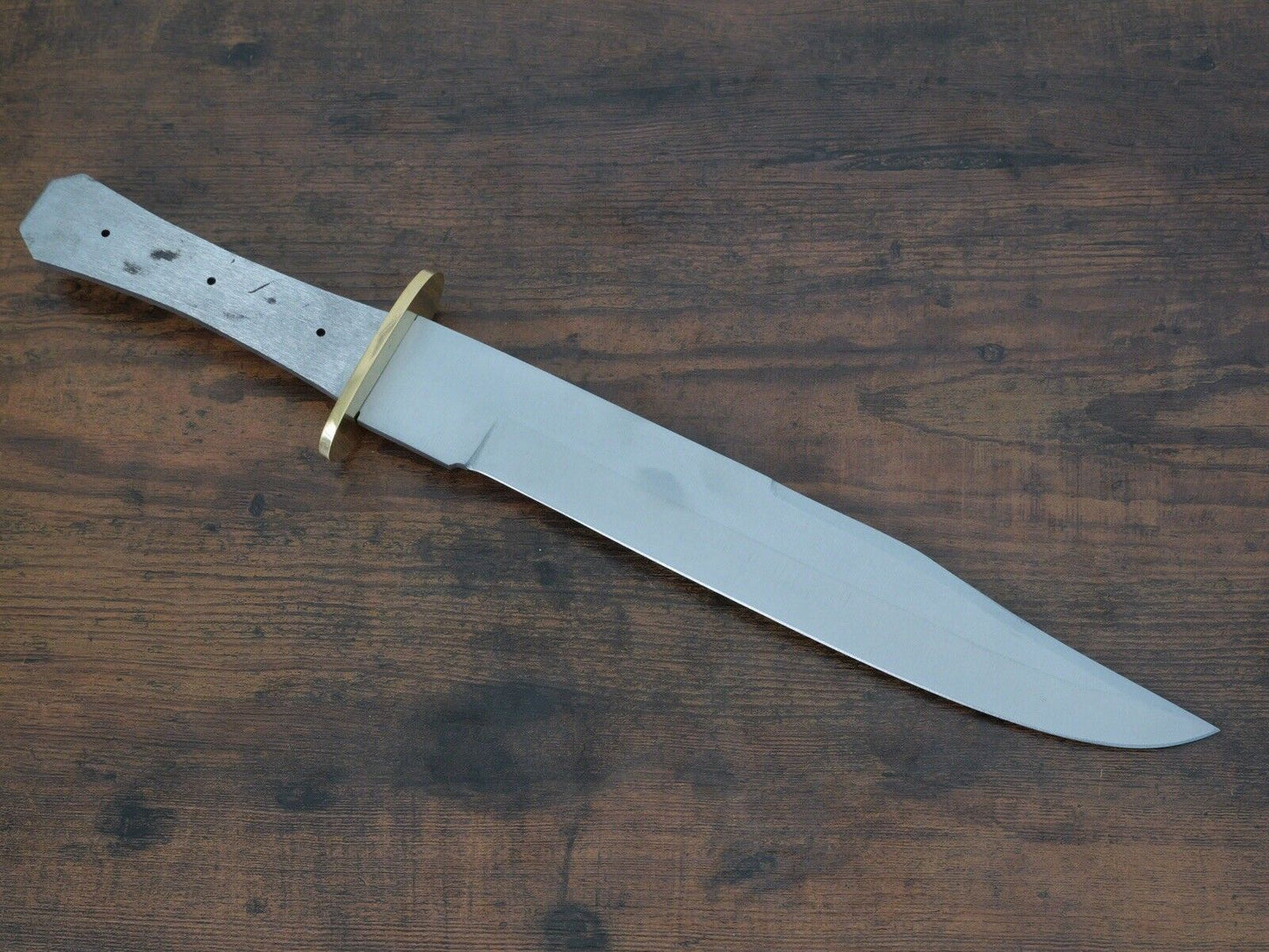 15” Stainless Steel Knife Blank Full Tang Brass Make Your Own Handle DIY XL Big