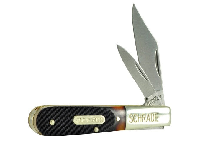 Schrade Old Timer Barlow Vintage Retro Pocket Knife 2 Blades Sharp Carbon Steel