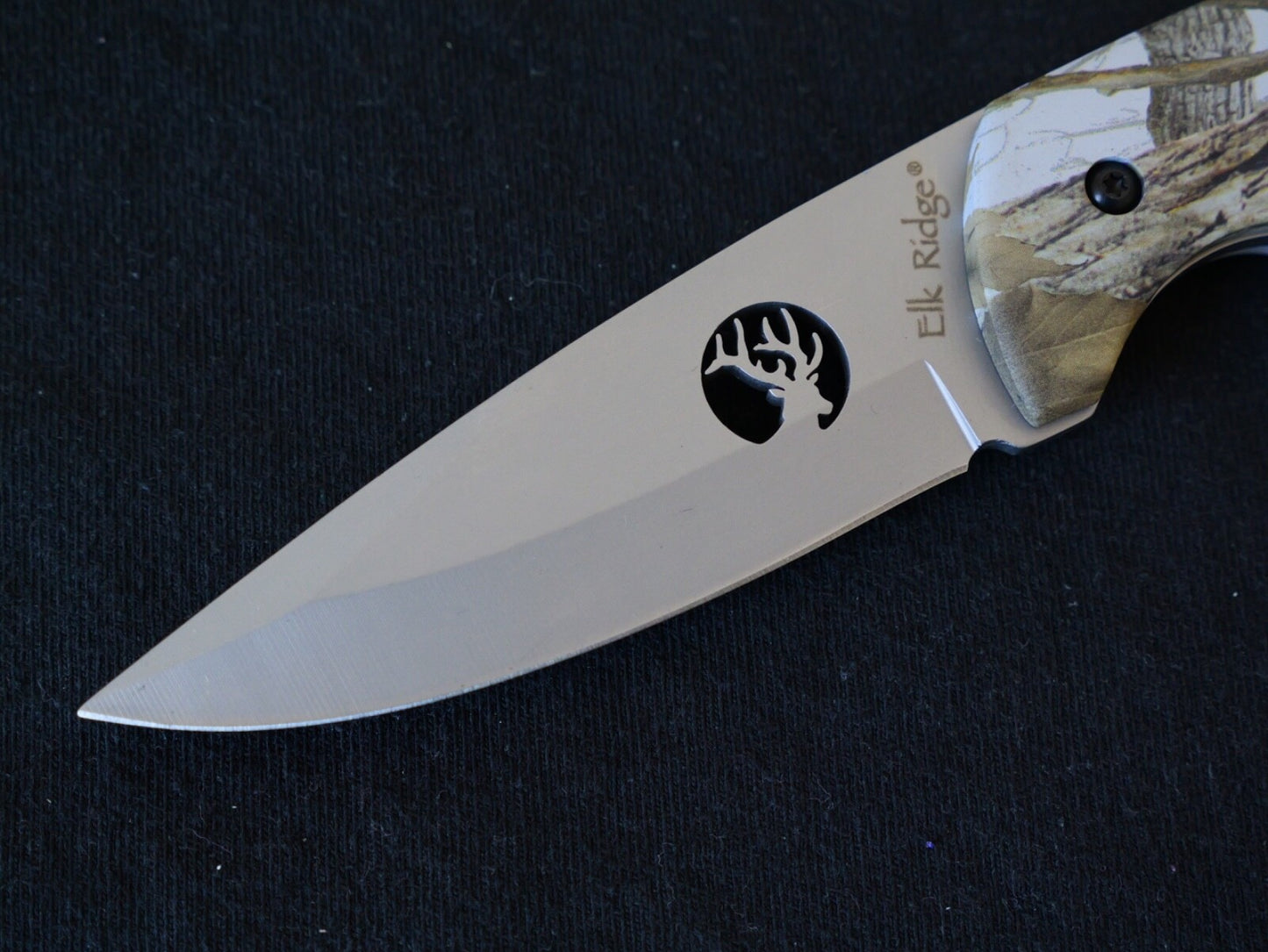 Elk Ridge Ultimate Survival Knife Full Tang Forest Camo Leaf 8" Overall Matte