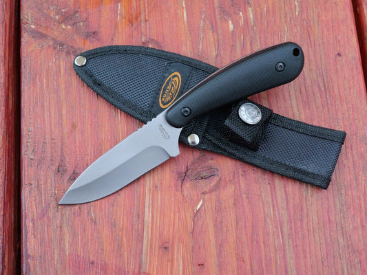 7” Mini Fixed Blade Knife Heavy Duty Full Tang Nylon Sheath Black Handle Edc