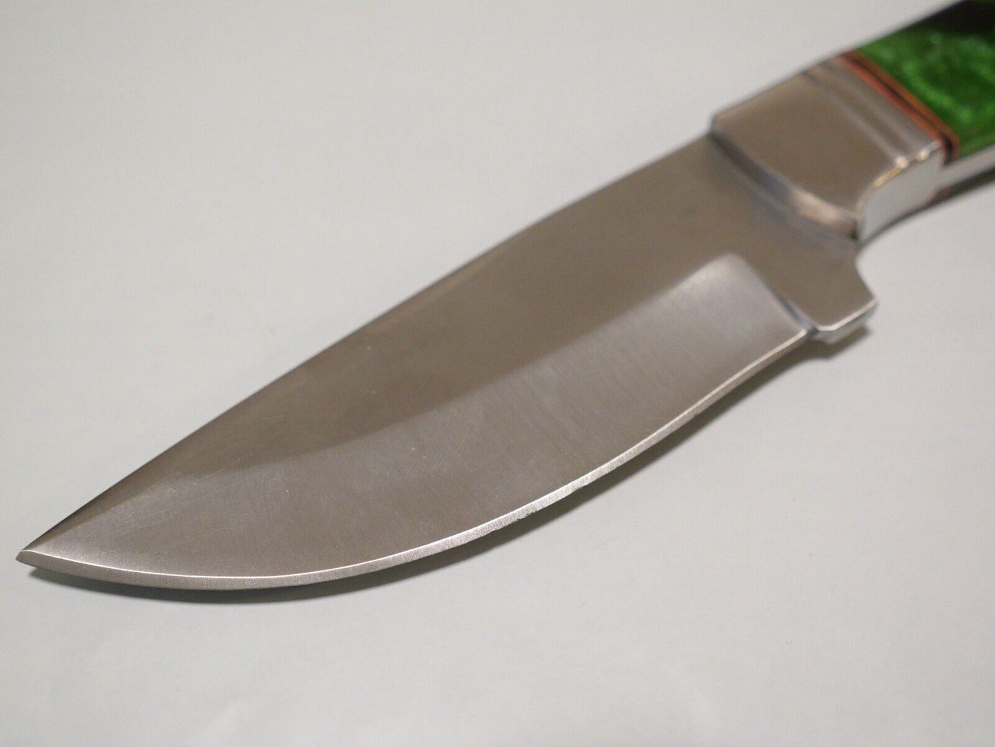 9” Emerald Fixed Blade Knife Chrome Leather Sheath Full Tang Hand Forged Green