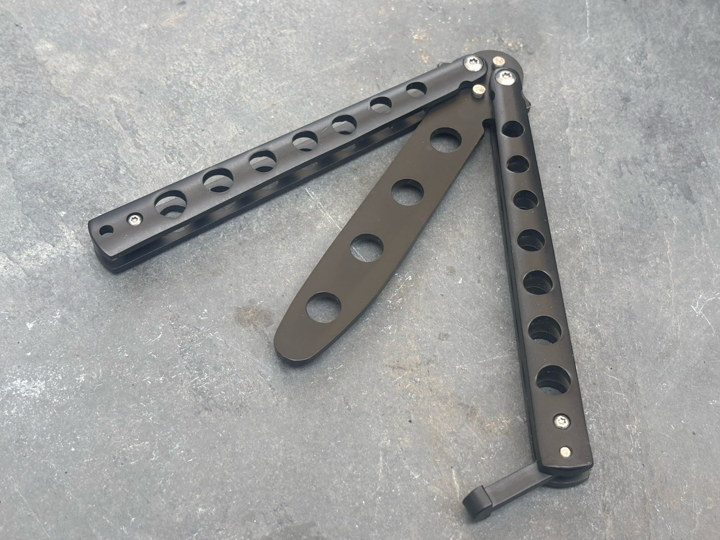 5.5" TRAINING BUTTERFLY Balisong Practice Black Flip Trick Toy Blunt