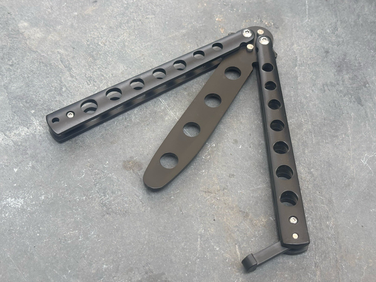 5.5" TRAINING BUTTERFLY Balisong Practice Black Flip Trick Toy Blunt
