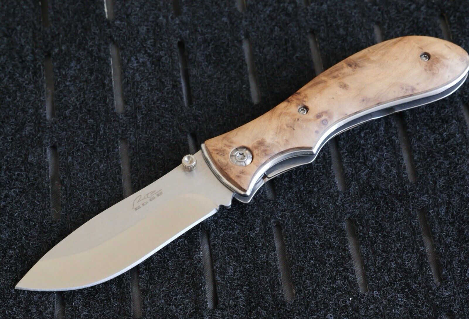 Manual Folding Pocket Knife Burlwood Stainless Steel Belt Clip Sharp Quality Edc