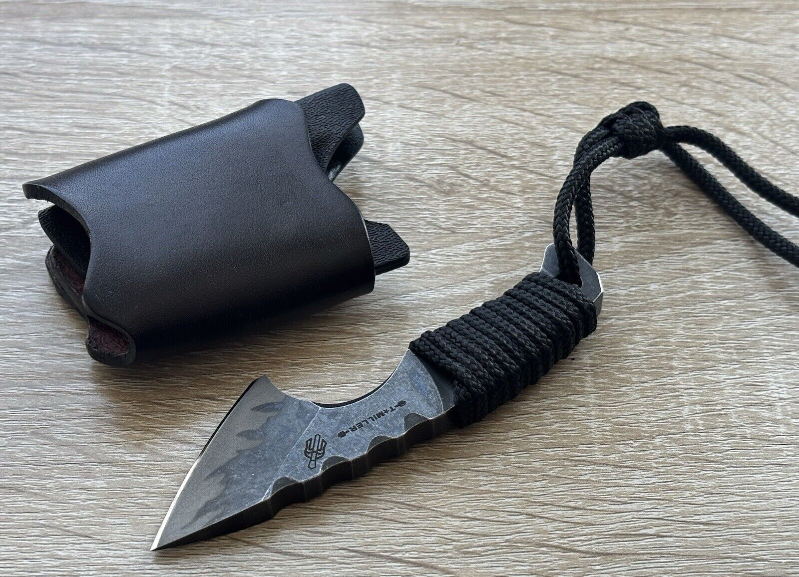 12cm Heavy Duty Kiradashi Knife Kydex Leather Sheath Horizontal Carry Sharp Edc