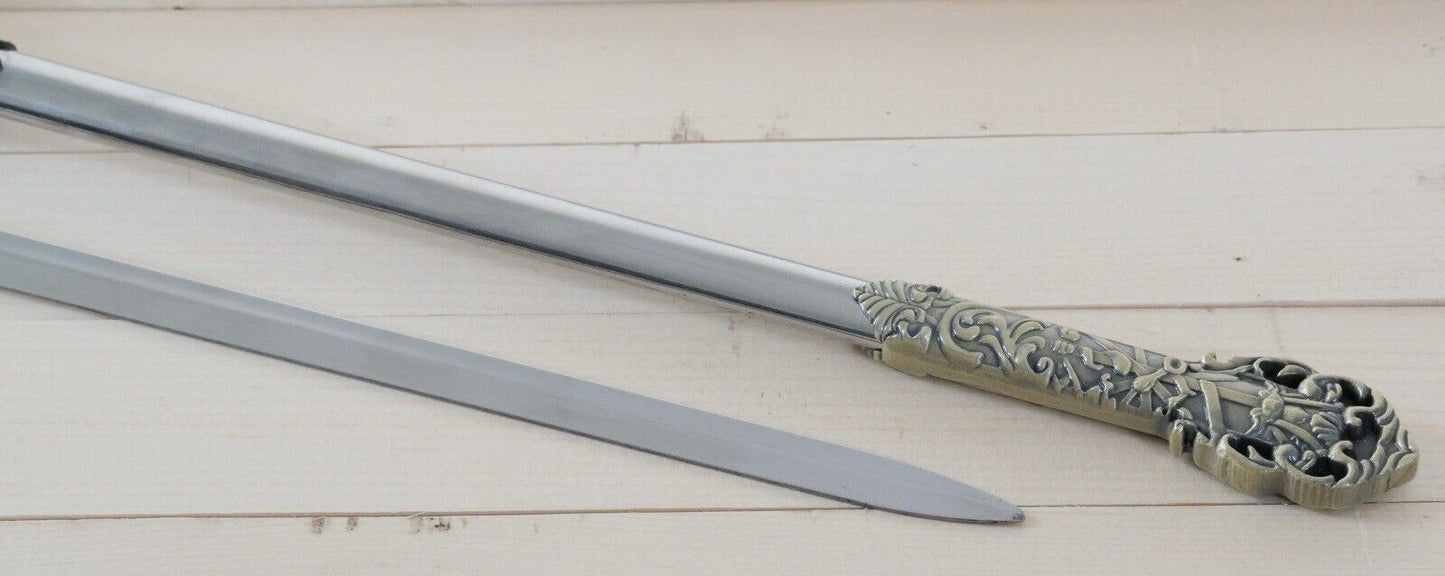 37” Knights Of Templar Crusader Sword Steel Scabbard Ornate Medieval Sharp 🏰