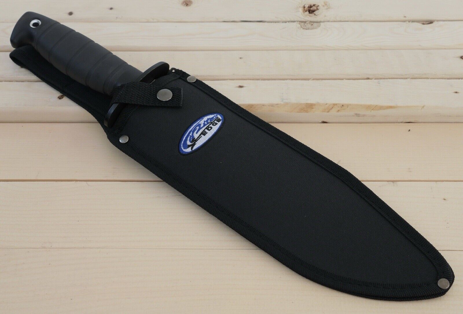 15” Survival Knife Fire Starter Sawback Rubber Handle Heavy Duty 7cr13 Steel 