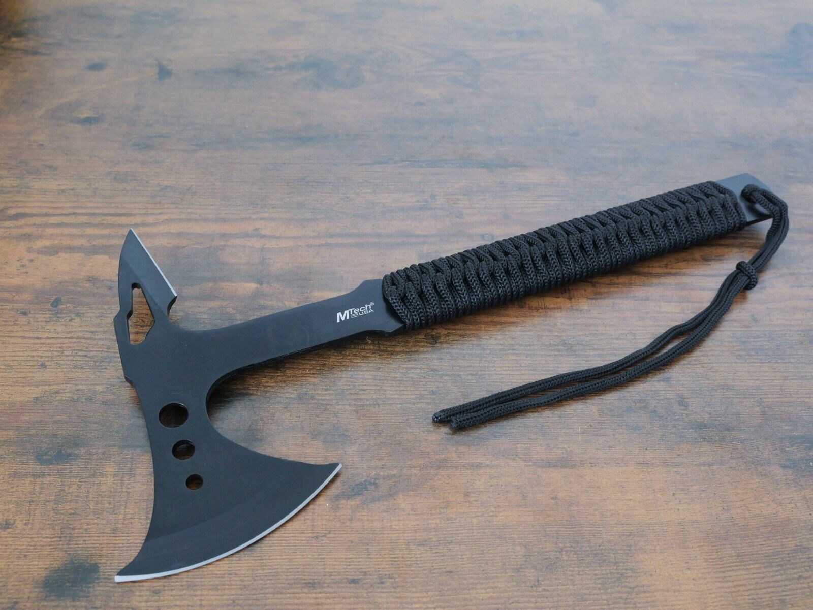 15” Axe Full Tang Stealth Black Swat Heavy Duty 5mm Thick Indestructible Sheath