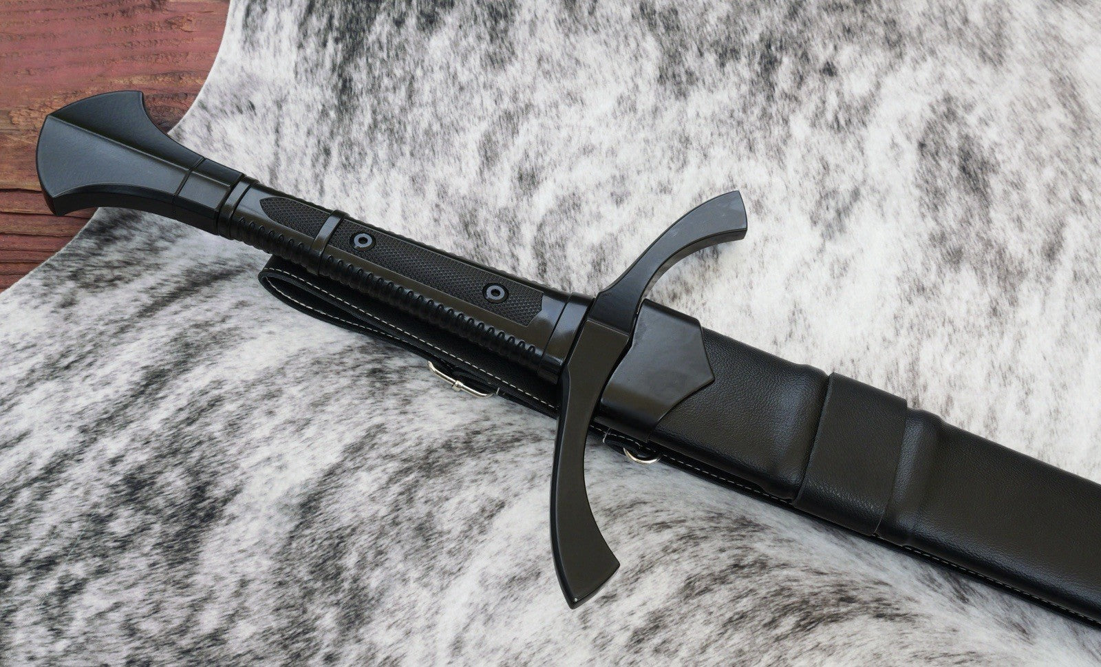 47” Medieval Longsword Dark Knight Black Sharp Battle Ready Double Edge 1065