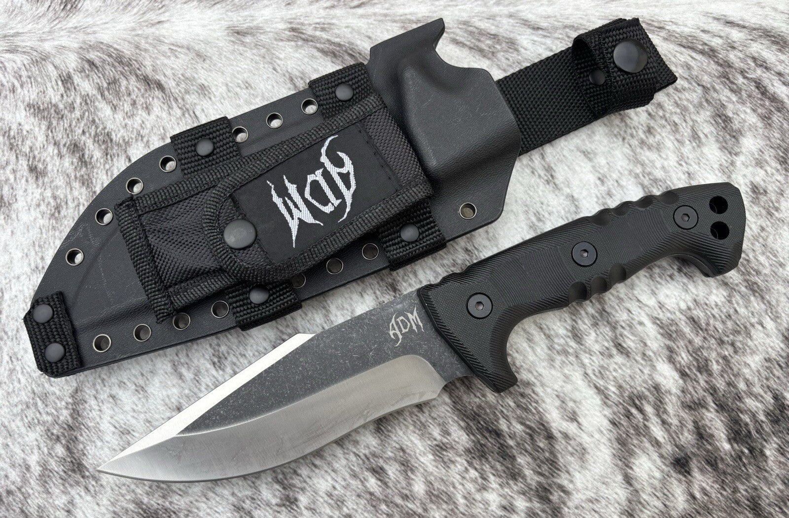 29cm Fixed Blade Knife Hard Sheath Belt Loop Full Tang Heavy Duty Sharp Black